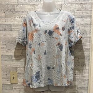 Casual V-Neck Tie-Dye Women's Tee